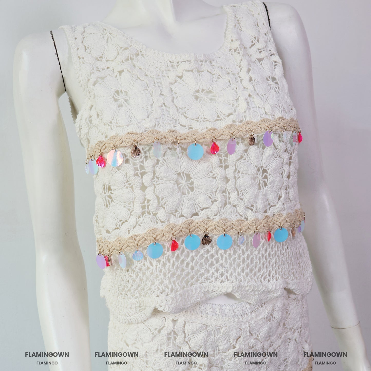 Set: Crochet Top & Shorts