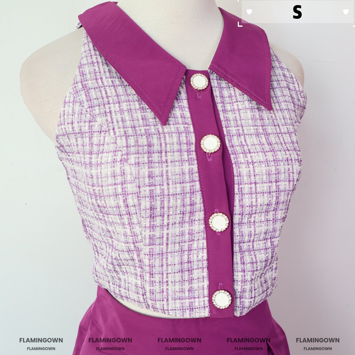 Set: Tweed Top & Midi Dress