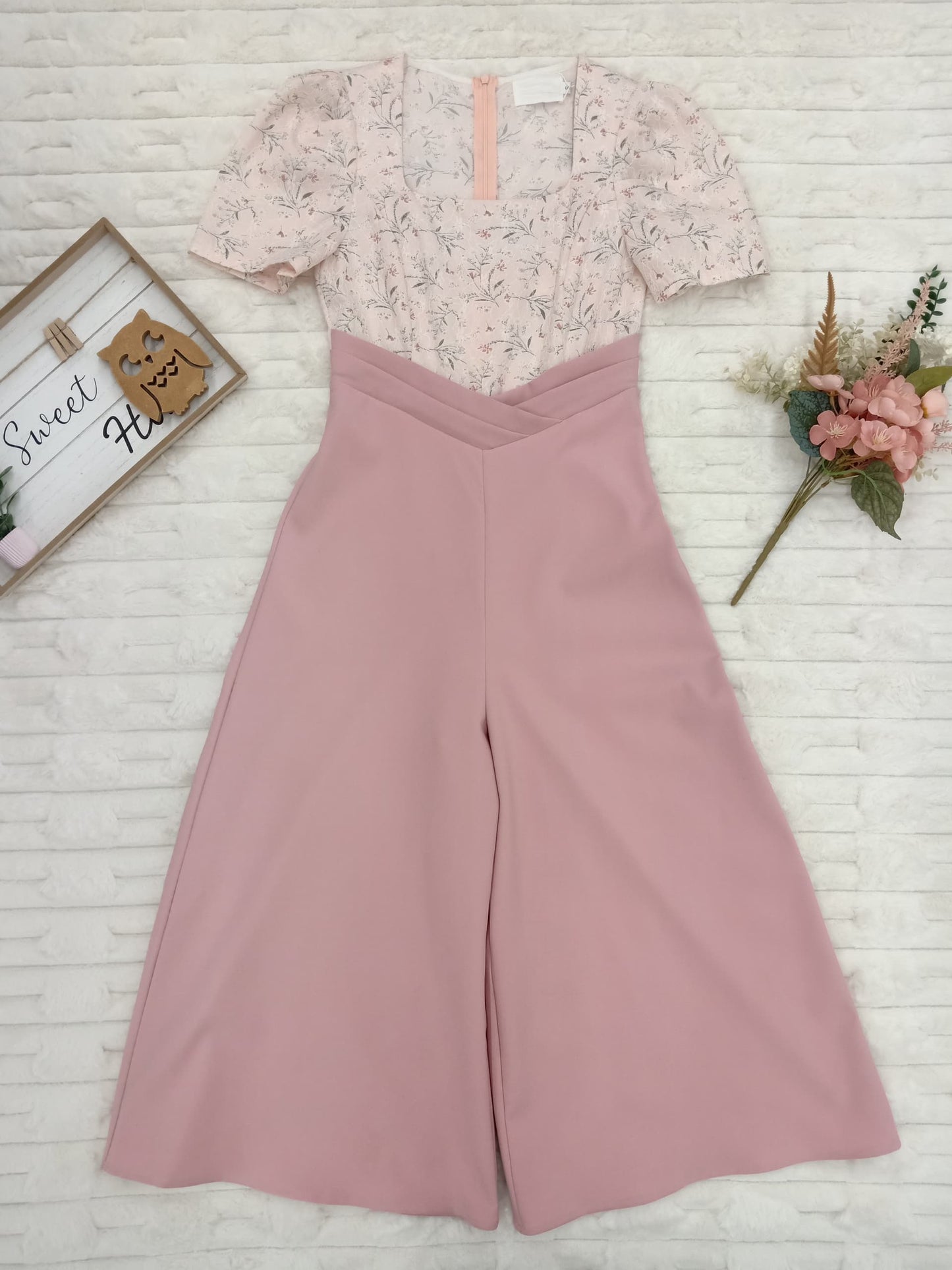 Square Neck Floral  Printed Jumpsuit