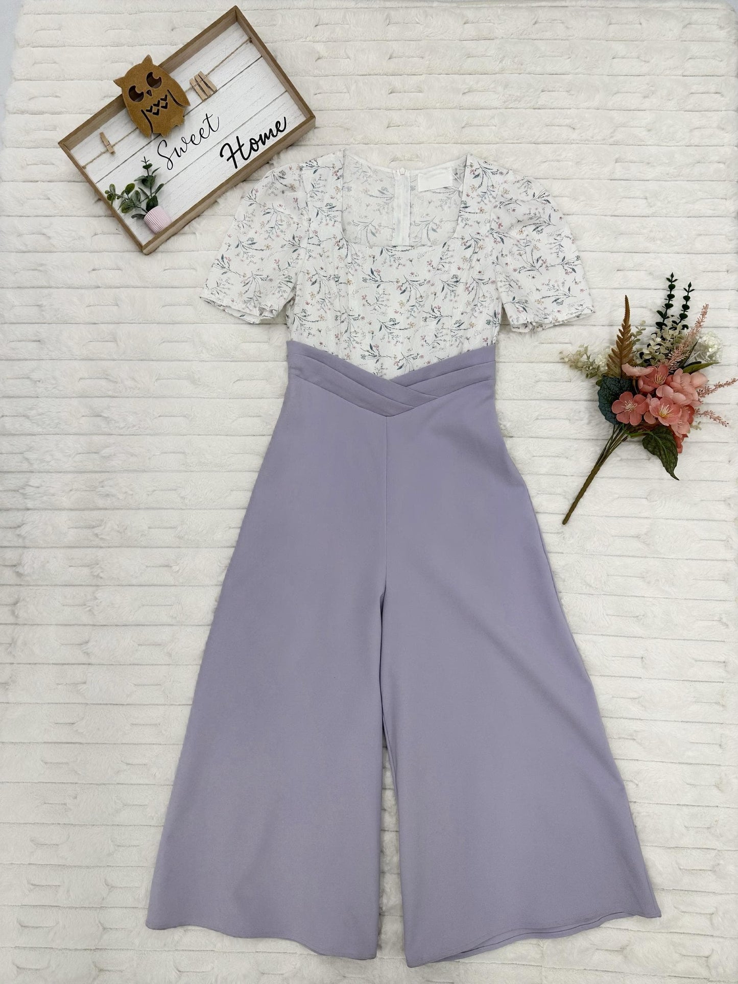 Square Neck Floral  Printed Jumpsuit