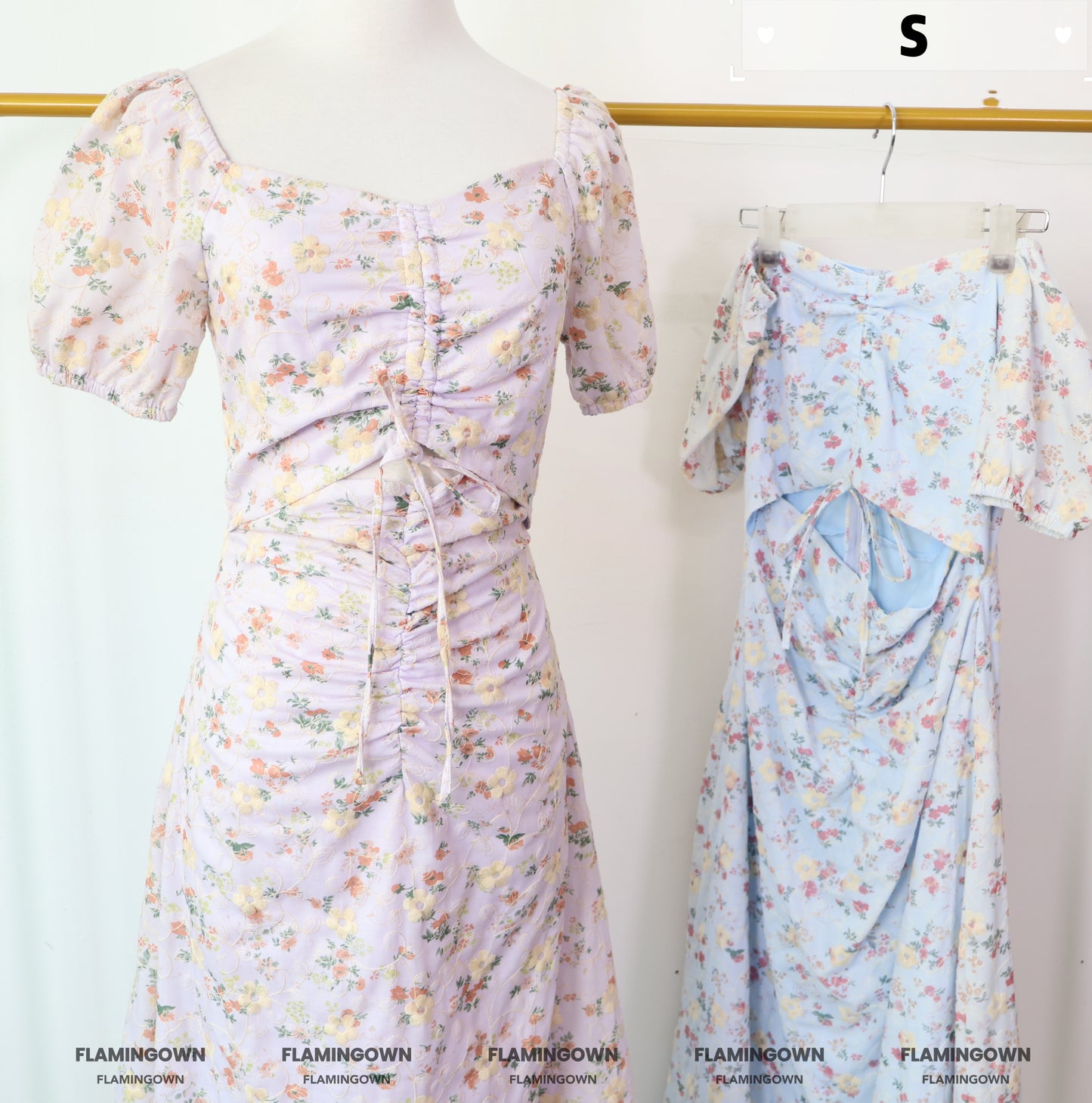 Cut-Out Chintz Floral Dress