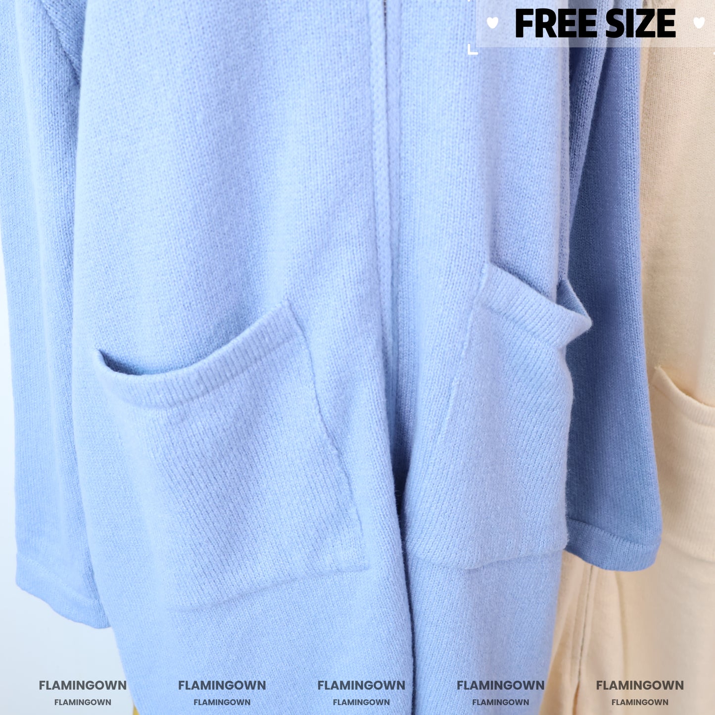 High-Neck Front-Zipper Knitted Long Cardigan