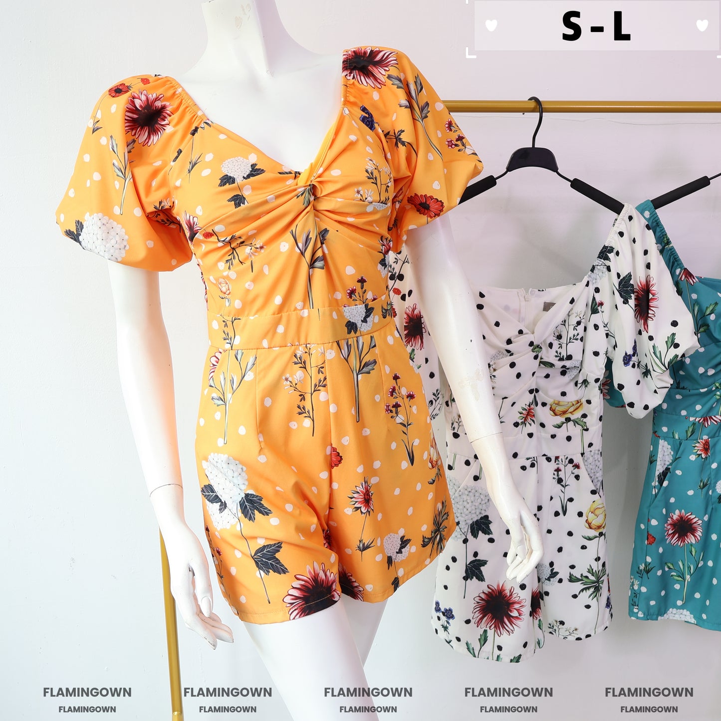 Twisted Front Floral-Print Romper