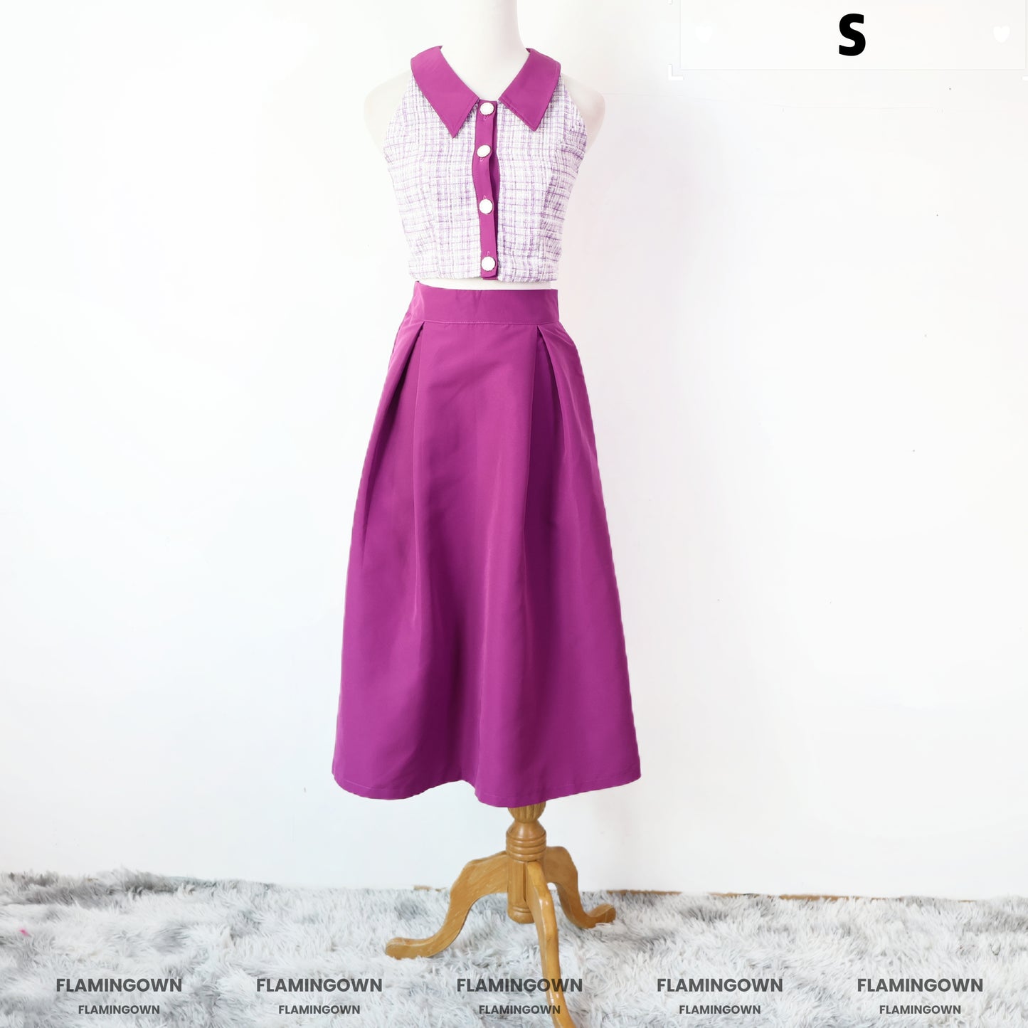 Set: Tweed Top & Midi Dress