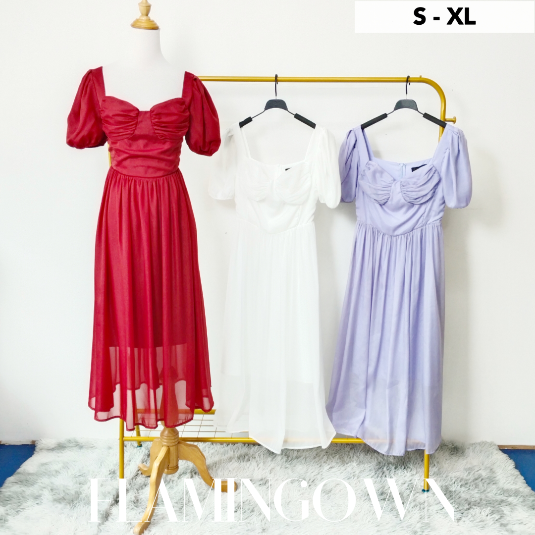 Sweetheart Organza Midi Dress