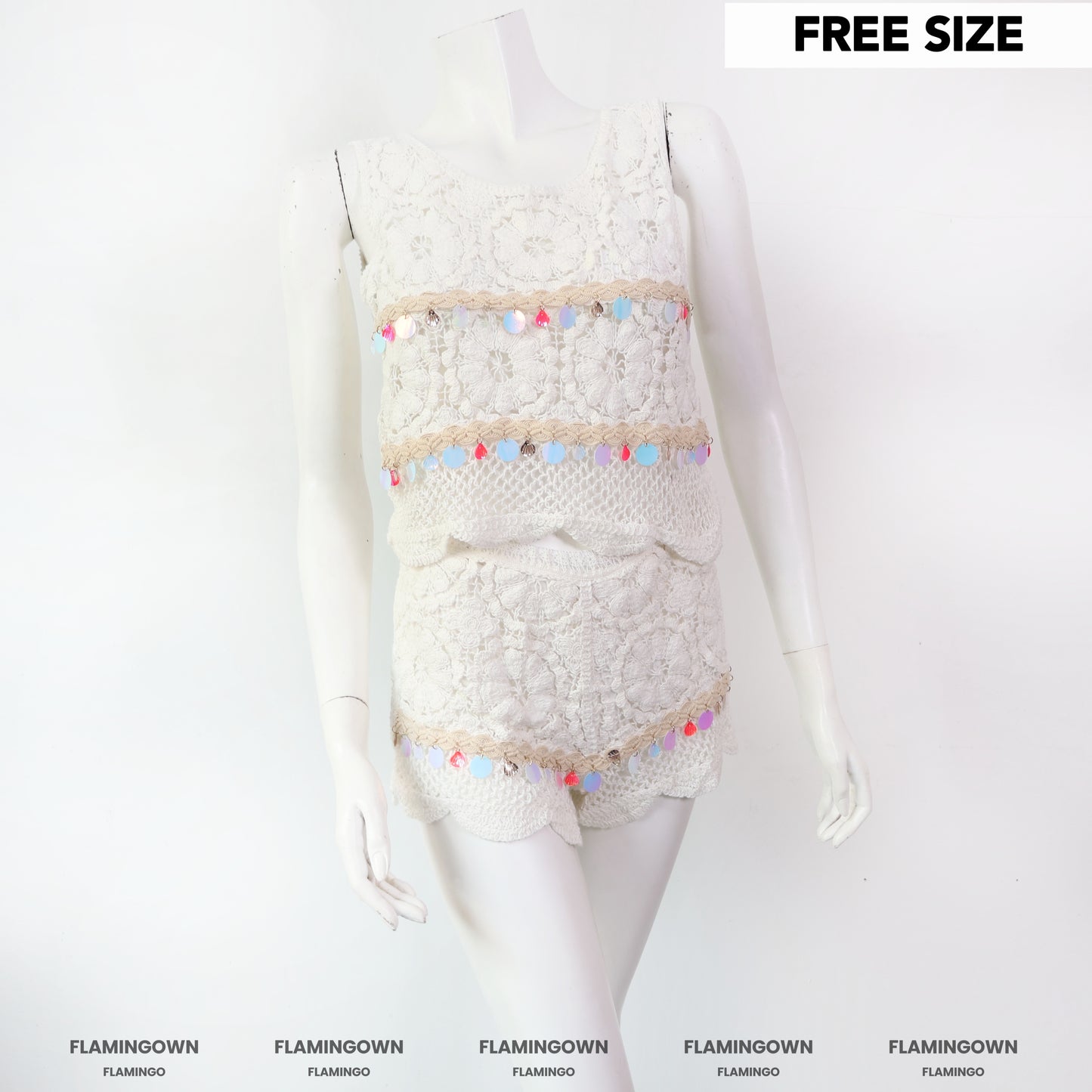 Set: Crochet Top & Shorts