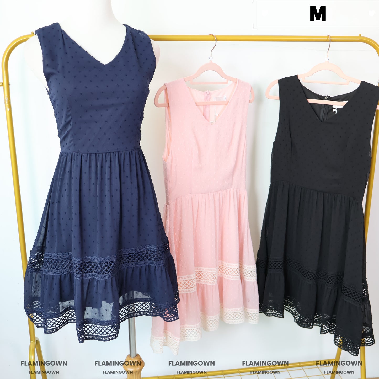 Sleeveless Swiss-Dot Dress