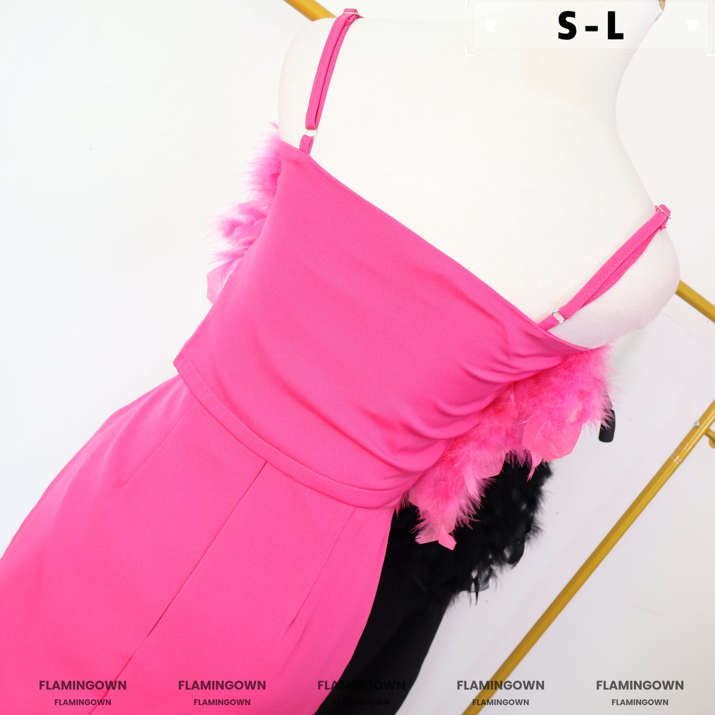 Set: Adjustable-Strap Feather-Trim Top & Assymetrical Skirt