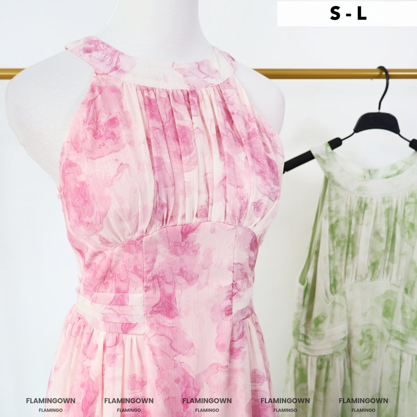 Halter-Neck Floral Mini Dress
