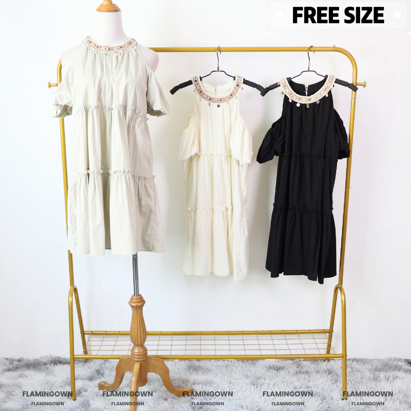 Cold-Shoulder Bohemian Dress