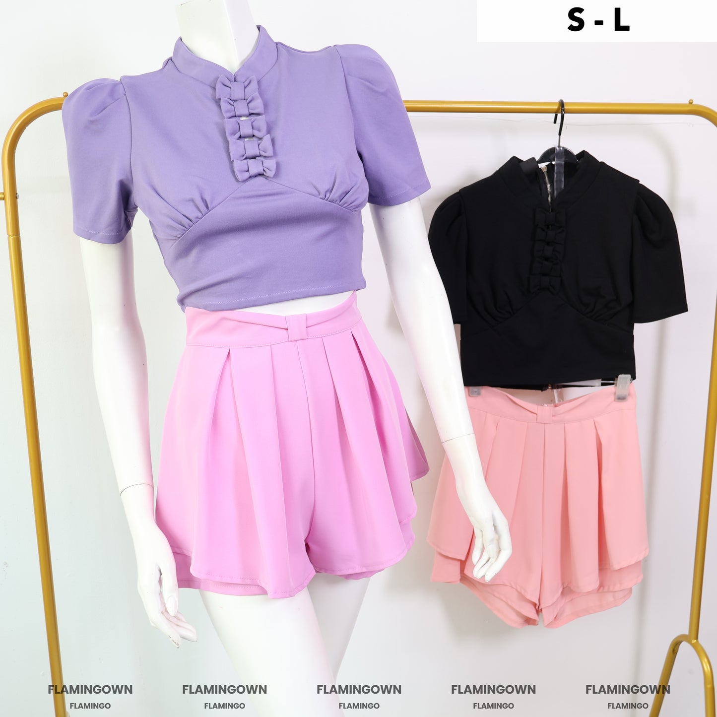 Set: Bow Top & Shorts