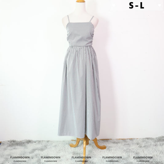 Spaghetti-Strap Striped Dress