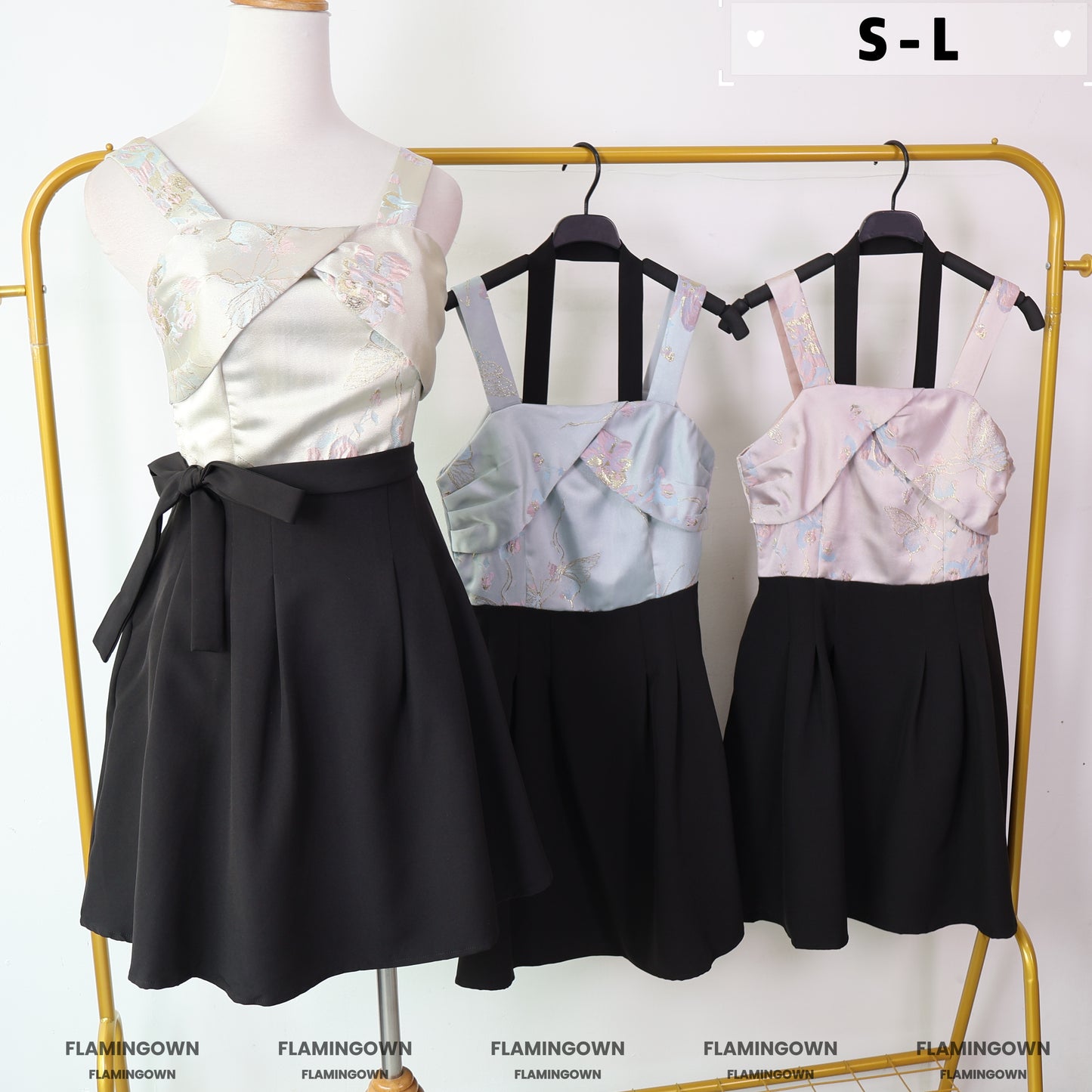 Brocade Belted Fit-and-Flare Dress with Pockets