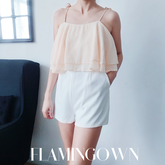 Swiss-Dot Romper with Pockets