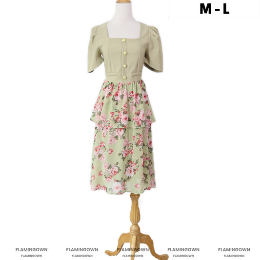 Floral Tiered Midi Dress