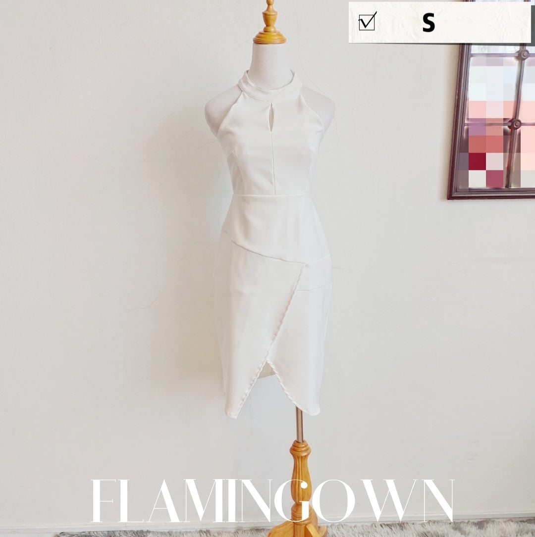 Halter-Neck Keyhole Dress