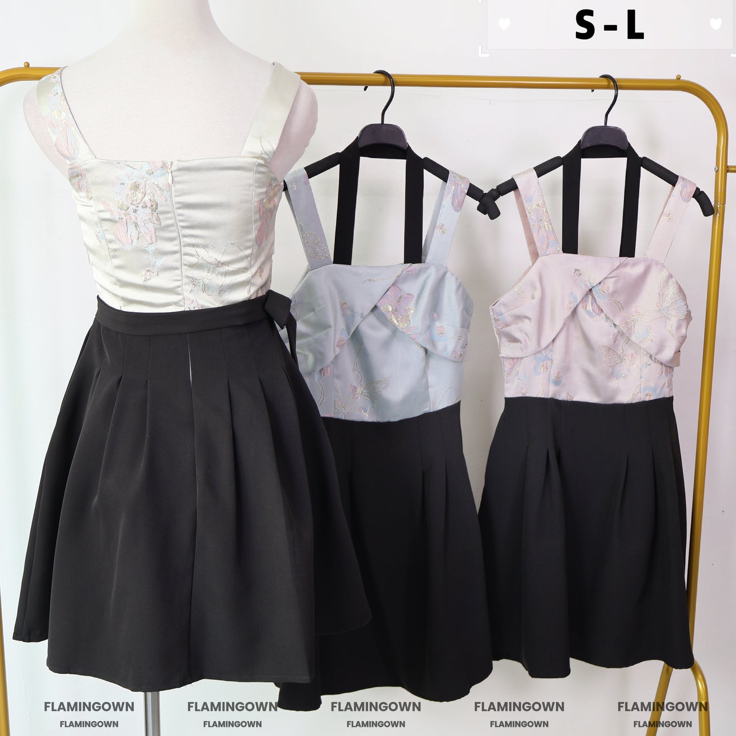 Brocade Belted Fit-and-Flare Dress with Pockets