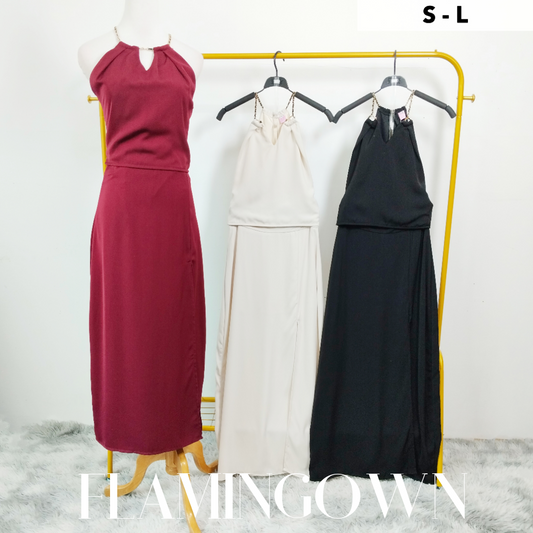 Set: Halter Top & Front-Slit Skirt